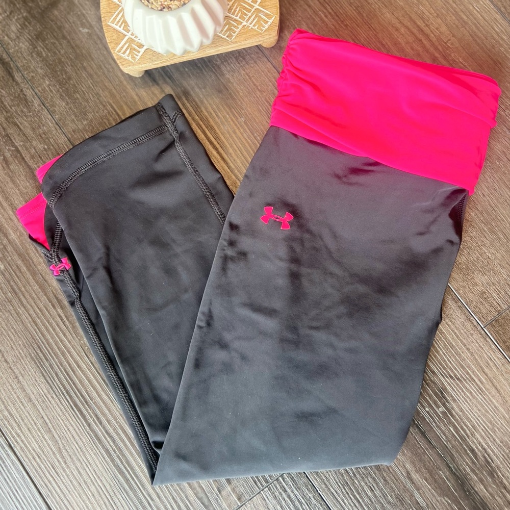 💕 Cute Under Armour Women's Athletics Compression yoga band crop Leggings black